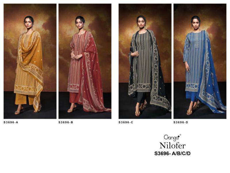 Ganga nilofer 3696 Dress material wholesale market in Bangalore