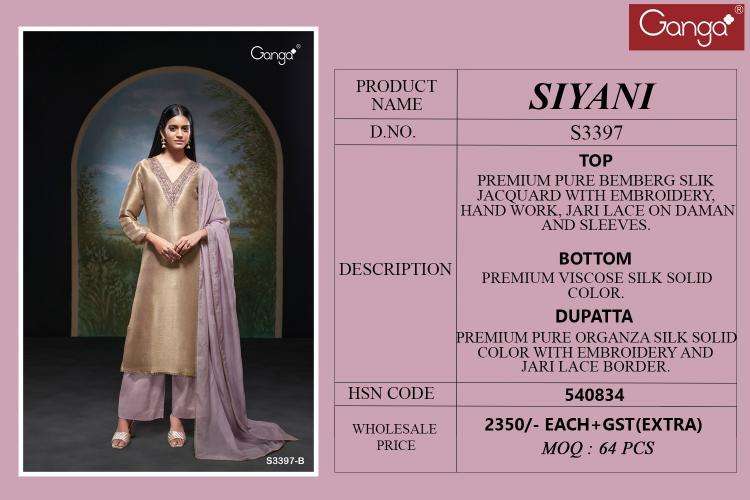 Ganga siyani 3397 Online dress material suppliers in Delhi