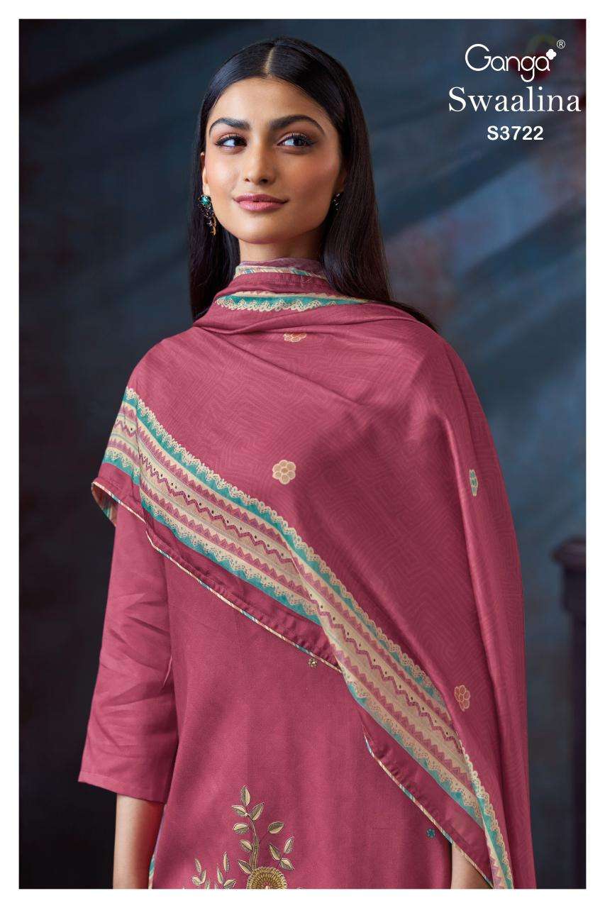Ganga swaalina 3722 Wholesale dress materials suppliers