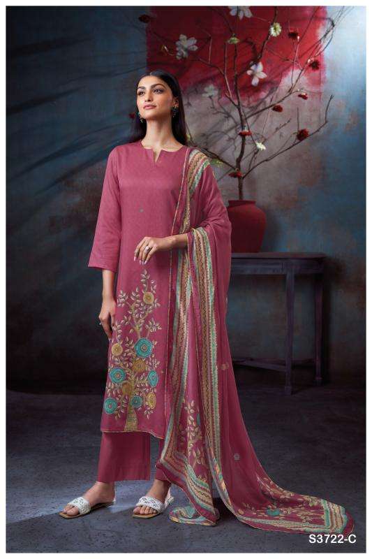 Ganga swaalina 3722 Wholesale dress materials suppliers