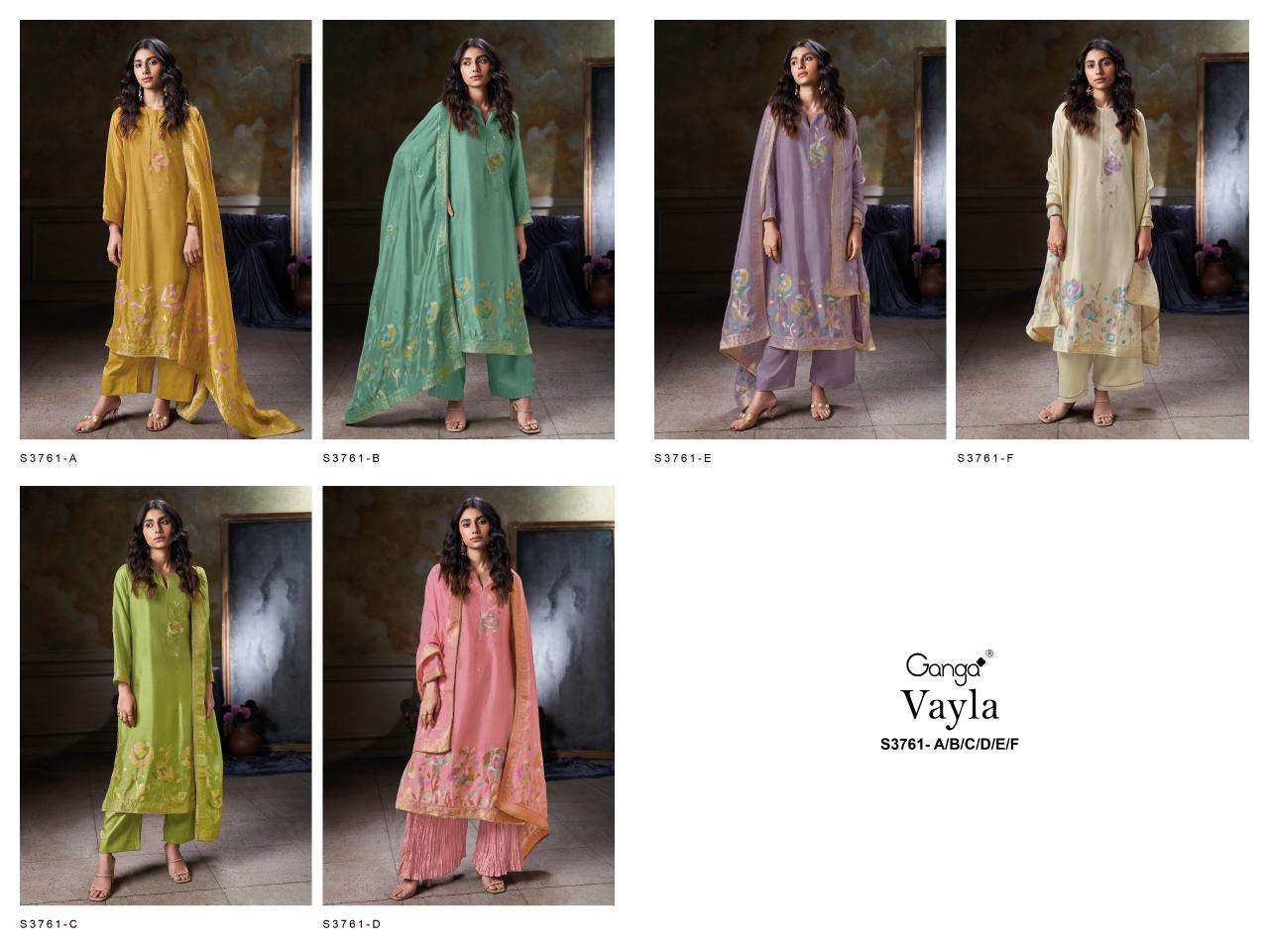 Ganga vayla 3761 Wholesale dress material market in India