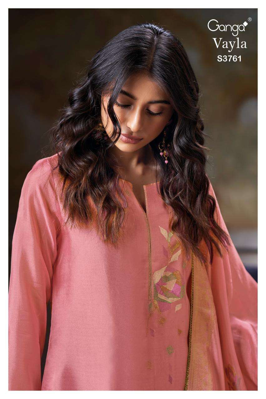 Ganga vayla 3761 Wholesale dress material market in India