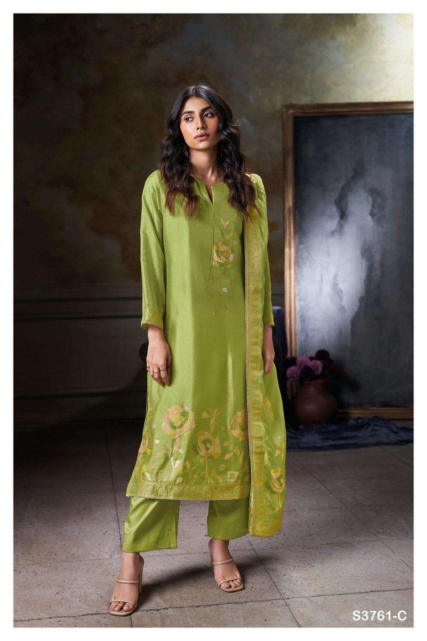 Ganga vayla 3761 Wholesale dress material market in India
