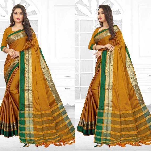 GC aura cotton silk zari pallu Latest sarees online shopping