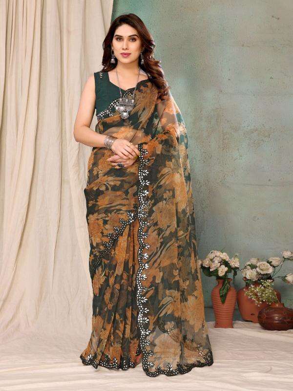 GC bright georgette with mirror work Saree wholesale market in West Bengal