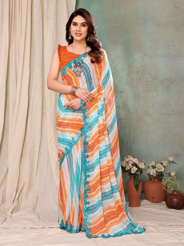GC bright georgette with mirror work Saree wholesale market in West Bengal