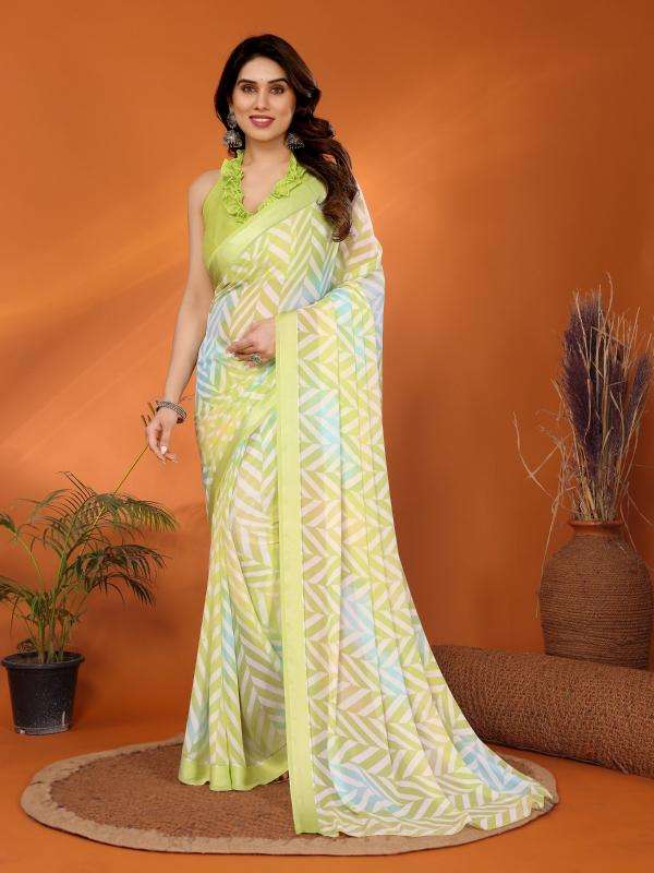 GC soft satin patta printed Party wear Saree wholesale
