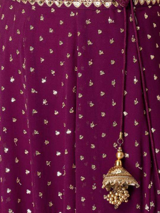 Glamourous Heavy Georgette Wine Surat lehenga choli wholesale market