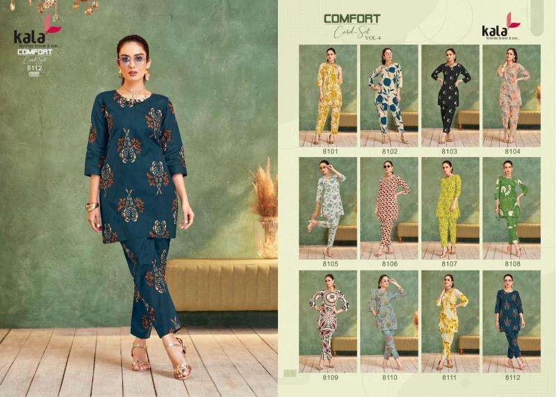 Kala comfort vol-4 coord set wholesale kurti manufacturers