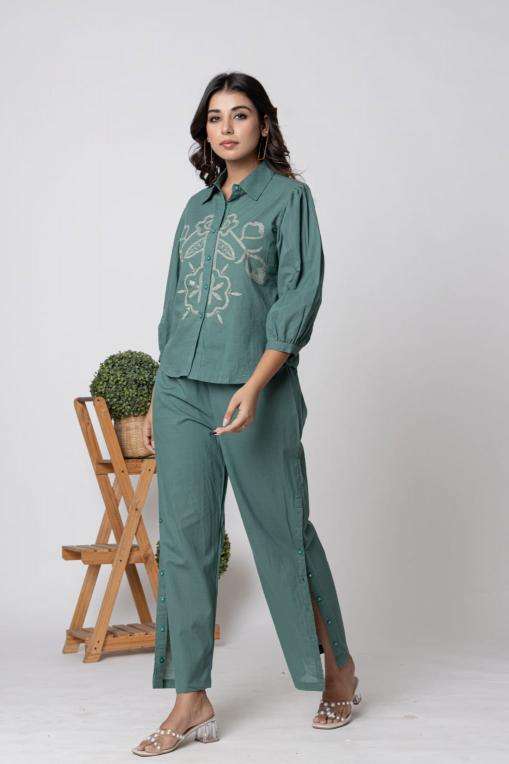 Karma 119 cotton coord set south indian border kurti