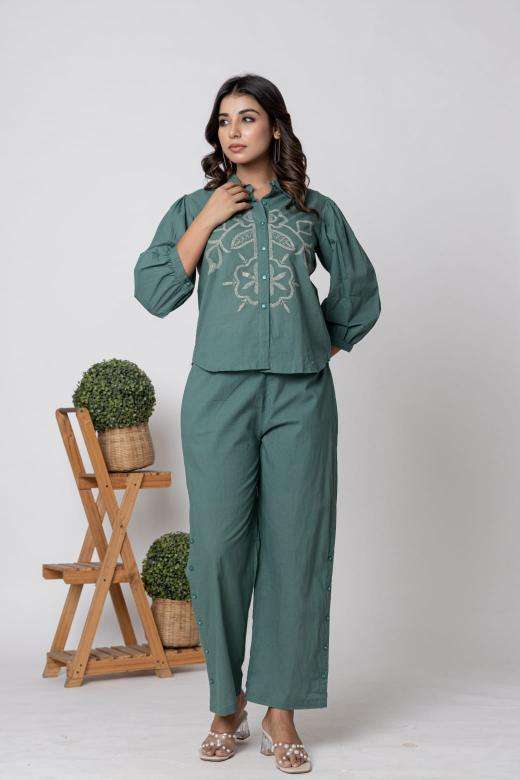 Karma 119 cotton coord set south indian border kurti