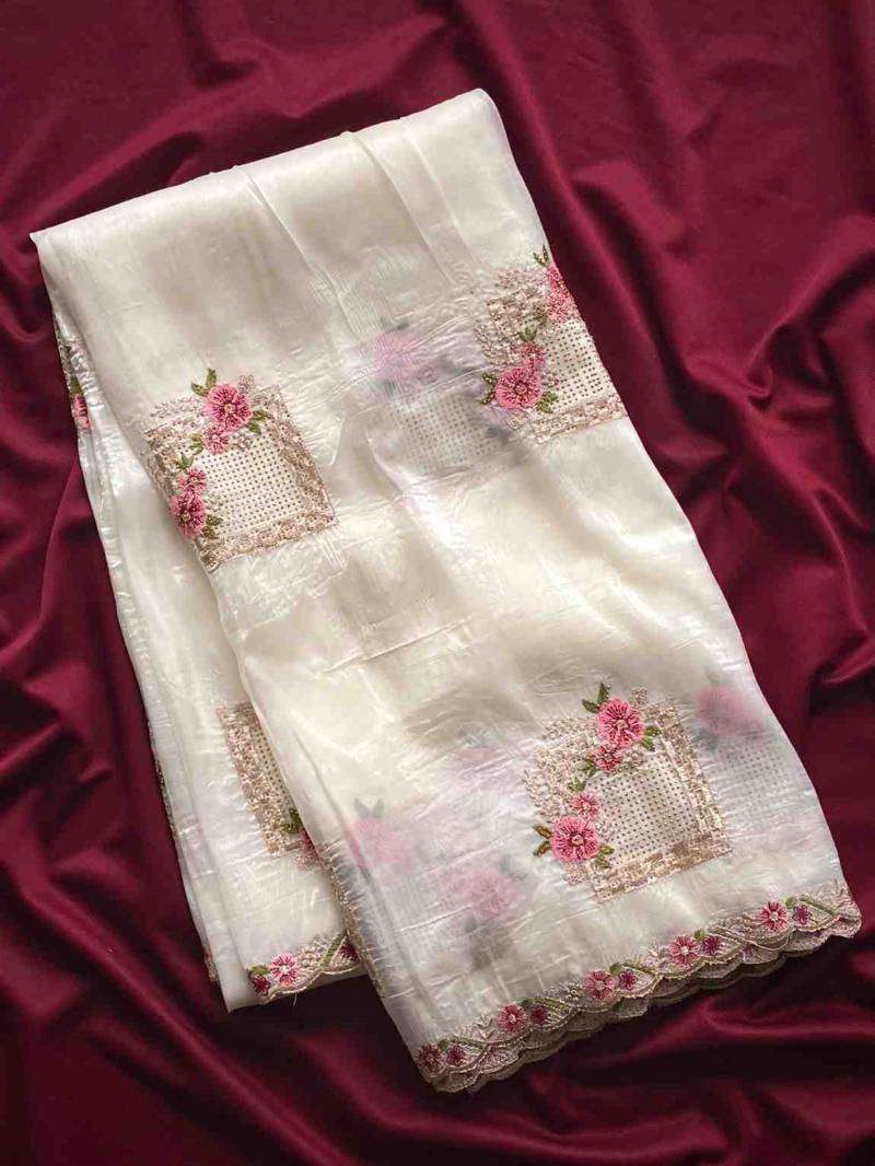 Kc 4023 Floral Embroidered Silk Designer saree wholesalers in Ahmedabad