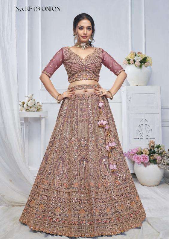 KF-03 Onion Soft net Wholesale wedding lehenga suppliers