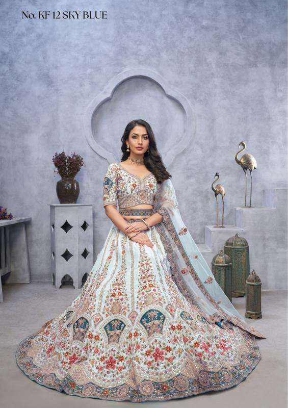 KF-12 Banarasi silk Designer lehenga choli wholesale in India