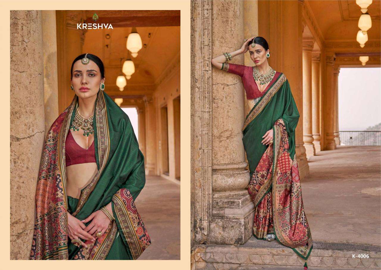 Kreshva mantraa new P.V.silk Designer saree wholesale supplier