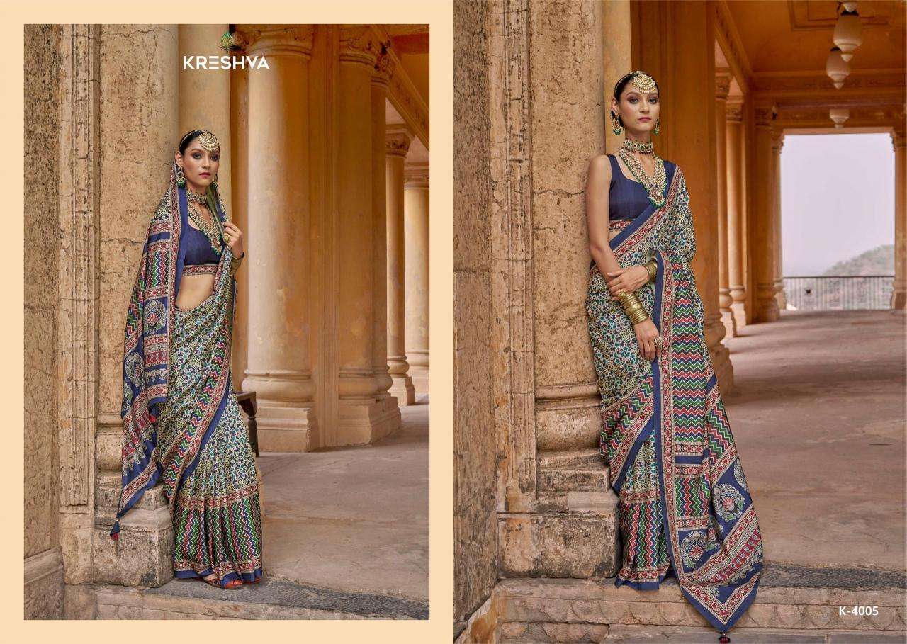 Kreshva mantraa new P.V.silk Designer saree wholesale supplier