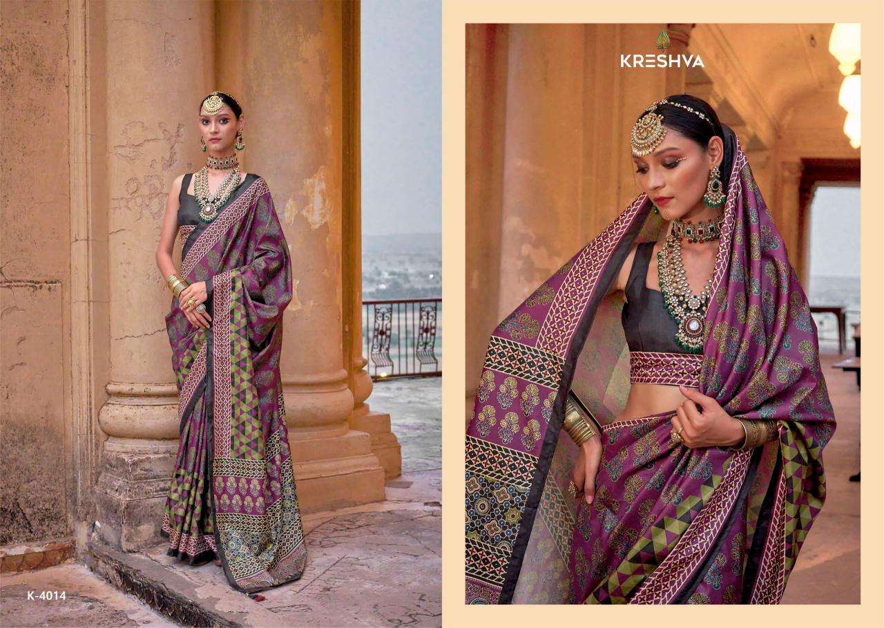 Kreshva mantraa new P.V.silk Designer saree wholesale supplier