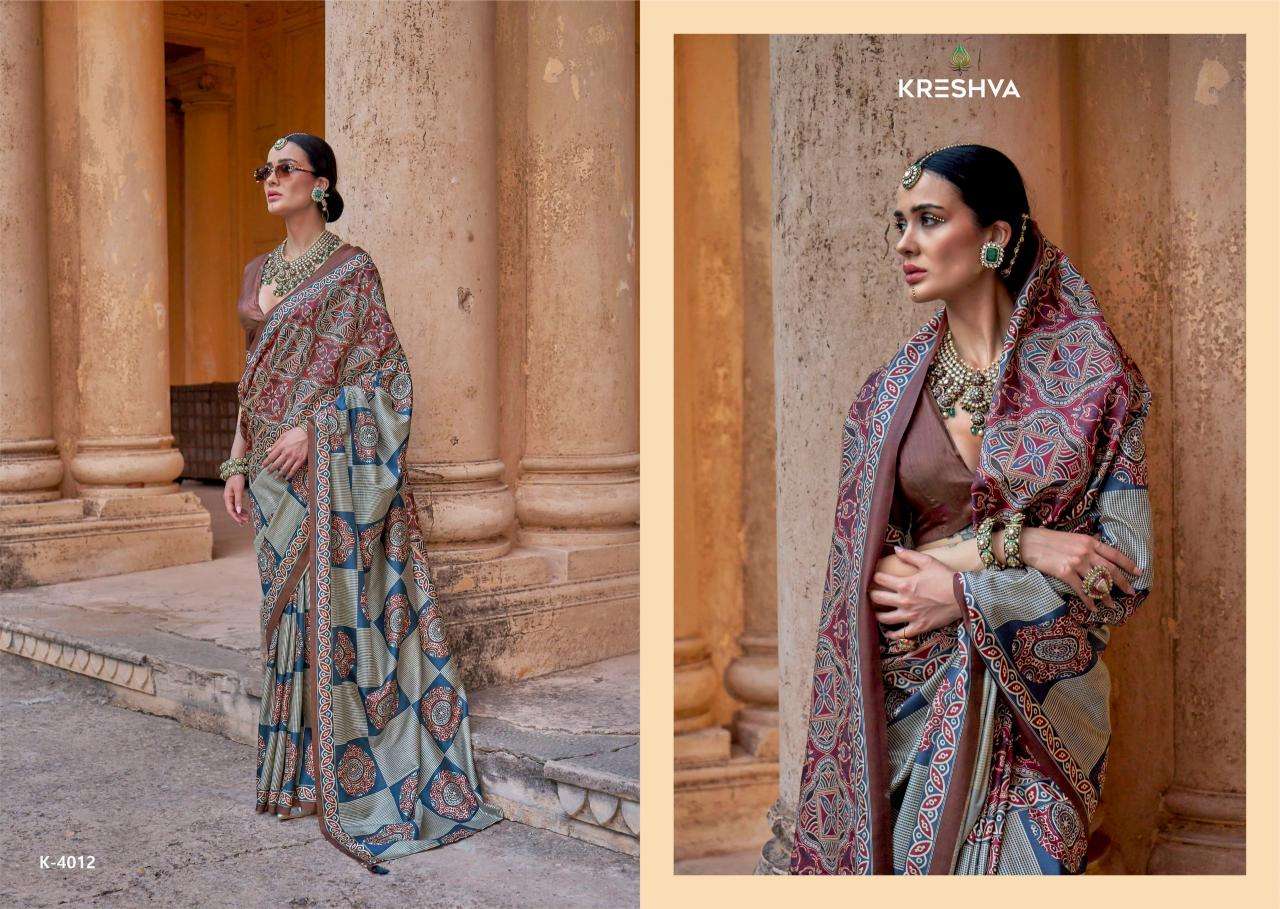 Kreshva mantraa new P.V.silk Designer saree wholesale supplier