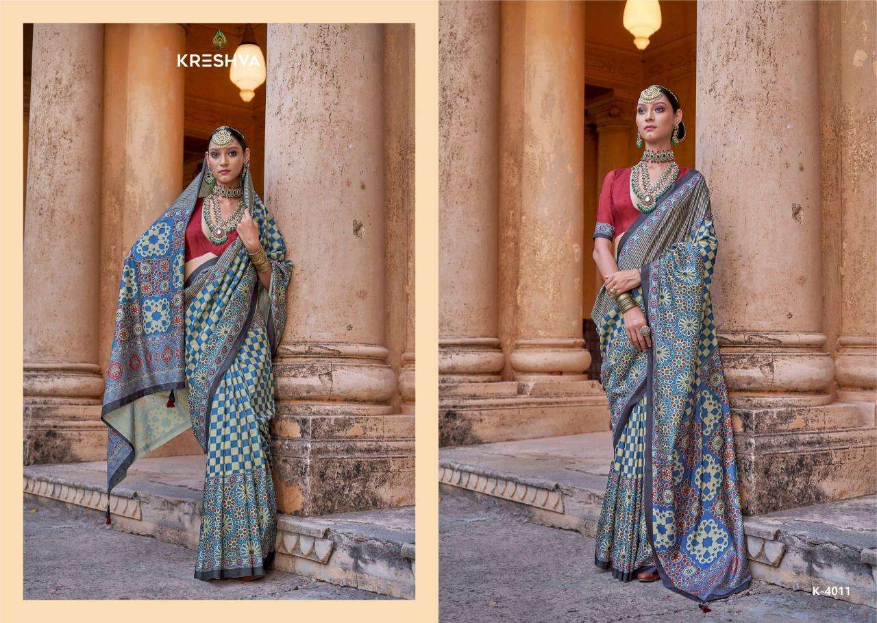 Kreshva mantraa new P.V.silk Designer saree wholesale supplier