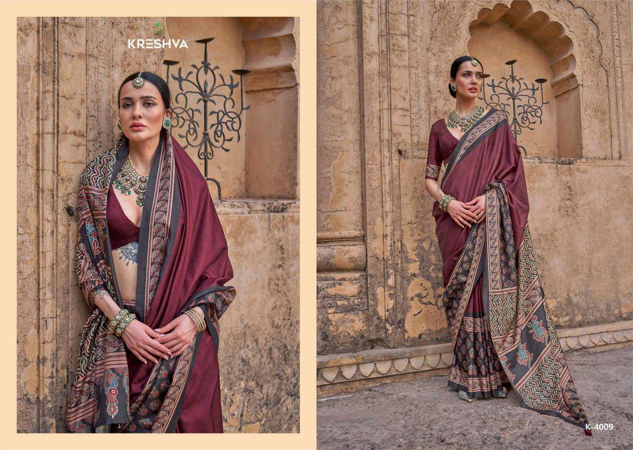 Kreshva mantraa new P.V.silk Designer saree wholesale supplier