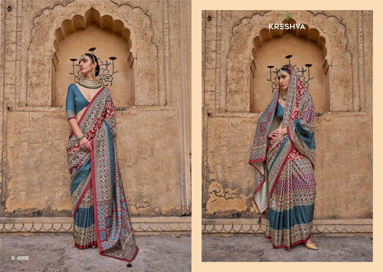 Kreshva mantraa new P.V.silk Designer saree wholesale supplier