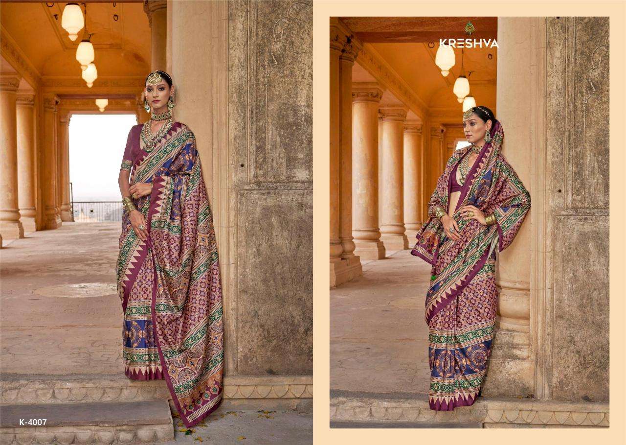 Kreshva mantraa new P.V.silk Designer saree wholesale supplier
