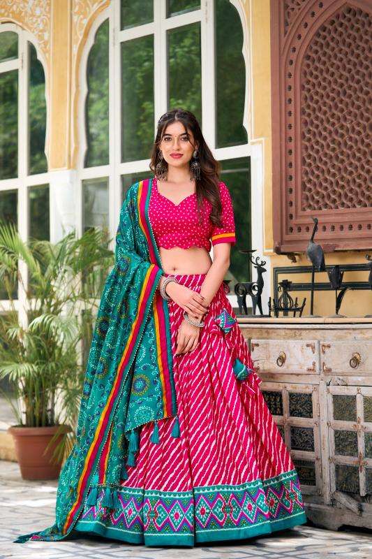 Leheriya Tussar Silk Traditional lehenga choli online