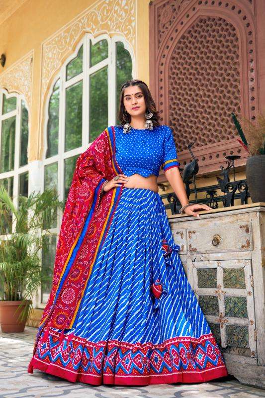 Leheriya Tussar Silk Traditional lehenga choli online