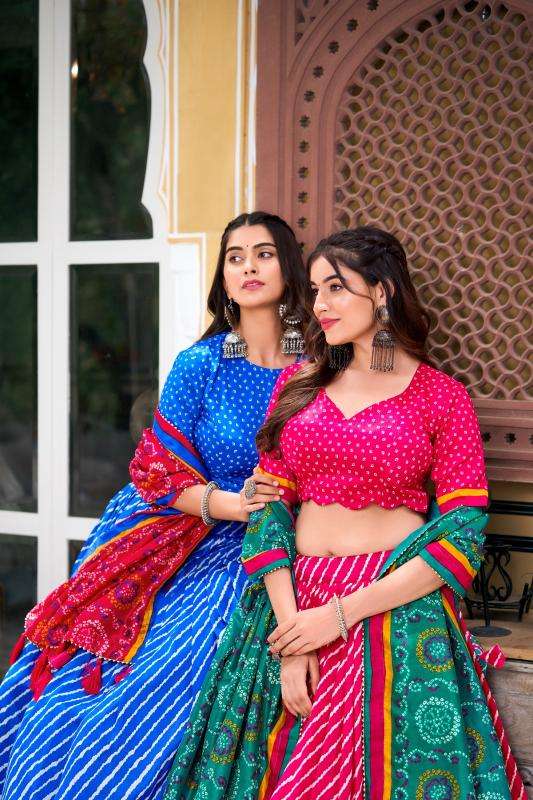Leheriya Tussar Silk Traditional lehenga choli online