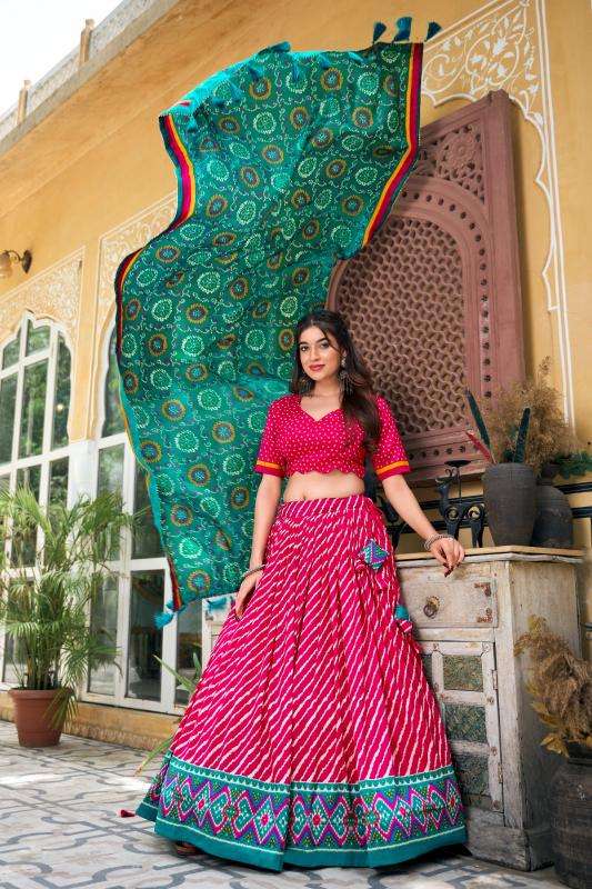 Leheriya Tussar Silk Traditional lehenga choli online