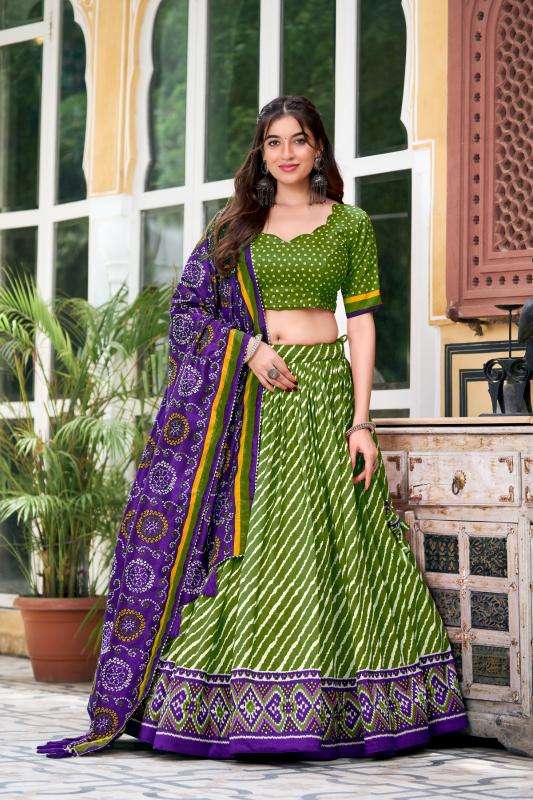 Leheriya Tussar Silk Traditional lehenga choli online