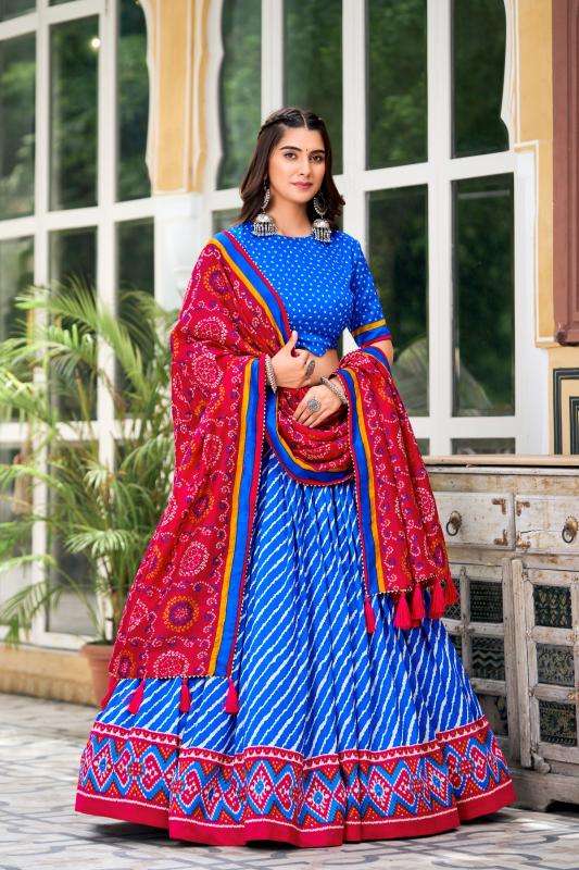 Leheriya Tussar Silk Traditional lehenga choli online