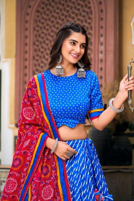 Leheriya Tussar Silk Traditional lehenga choli online