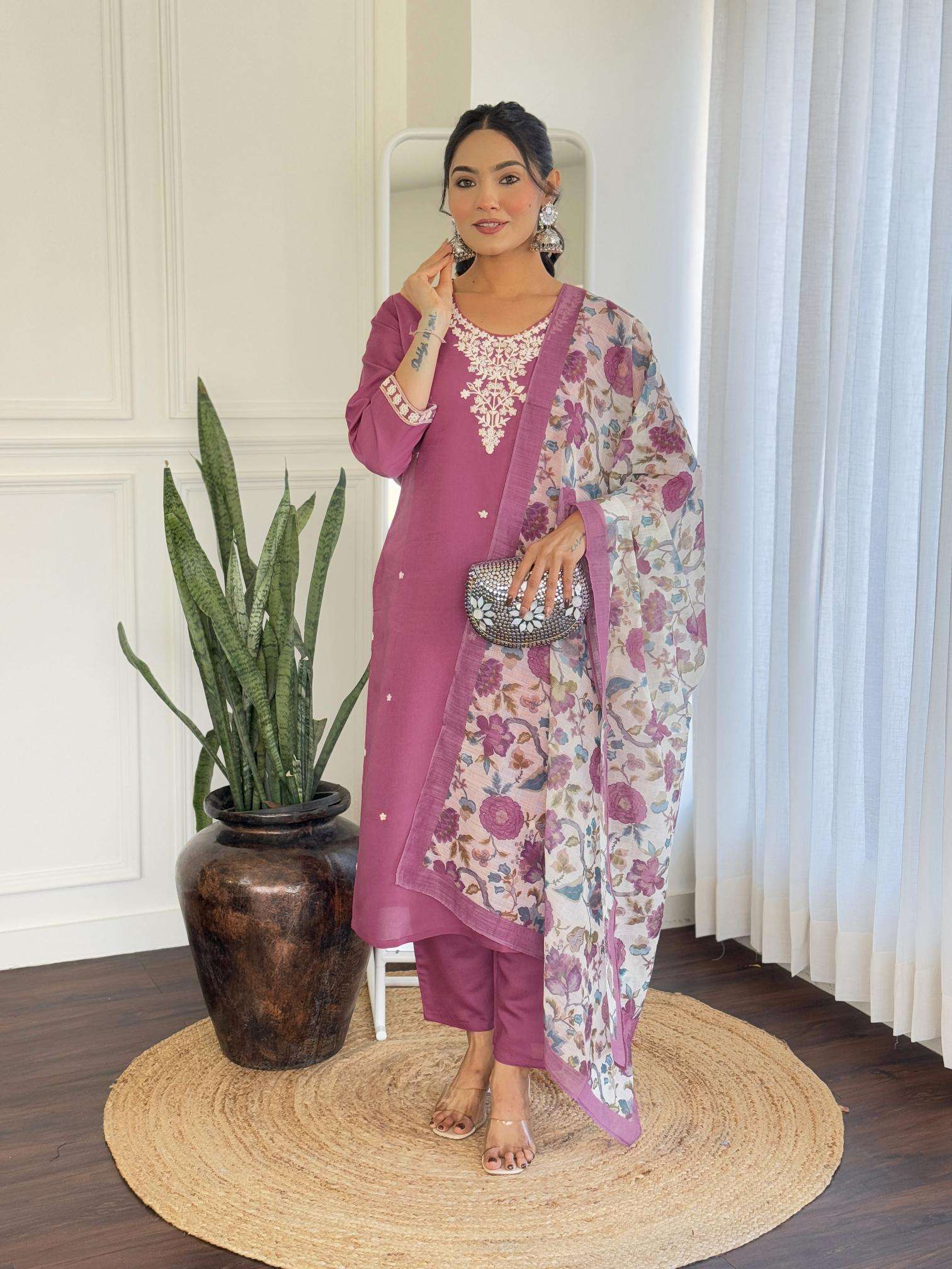 Liza chanderi silk straight online indian kurtis