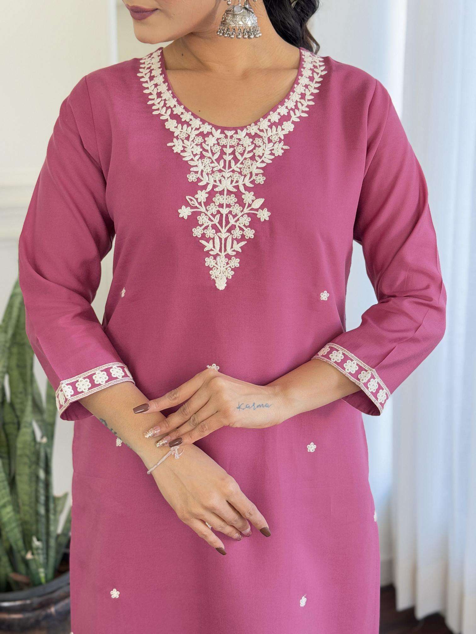 Liza chanderi silk straight online indian kurtis