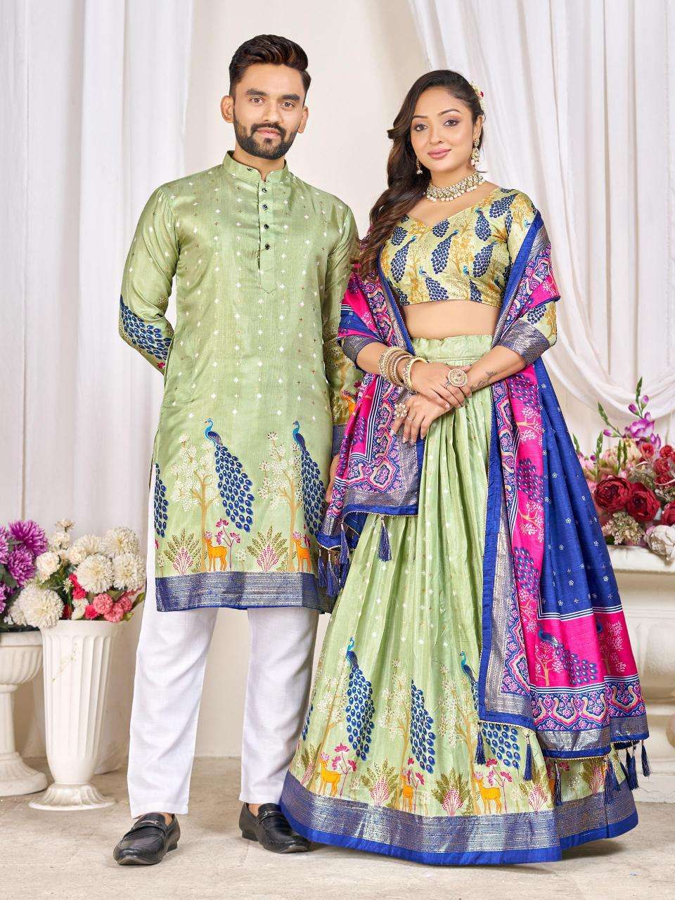 LOVE BIRDS Dola Silk Lehenga choli wholesale shops in India
