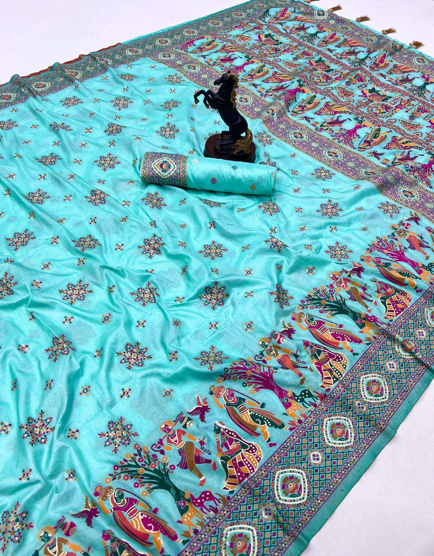 Malhar pashmina kashmiri silk Indian saree wholesale online