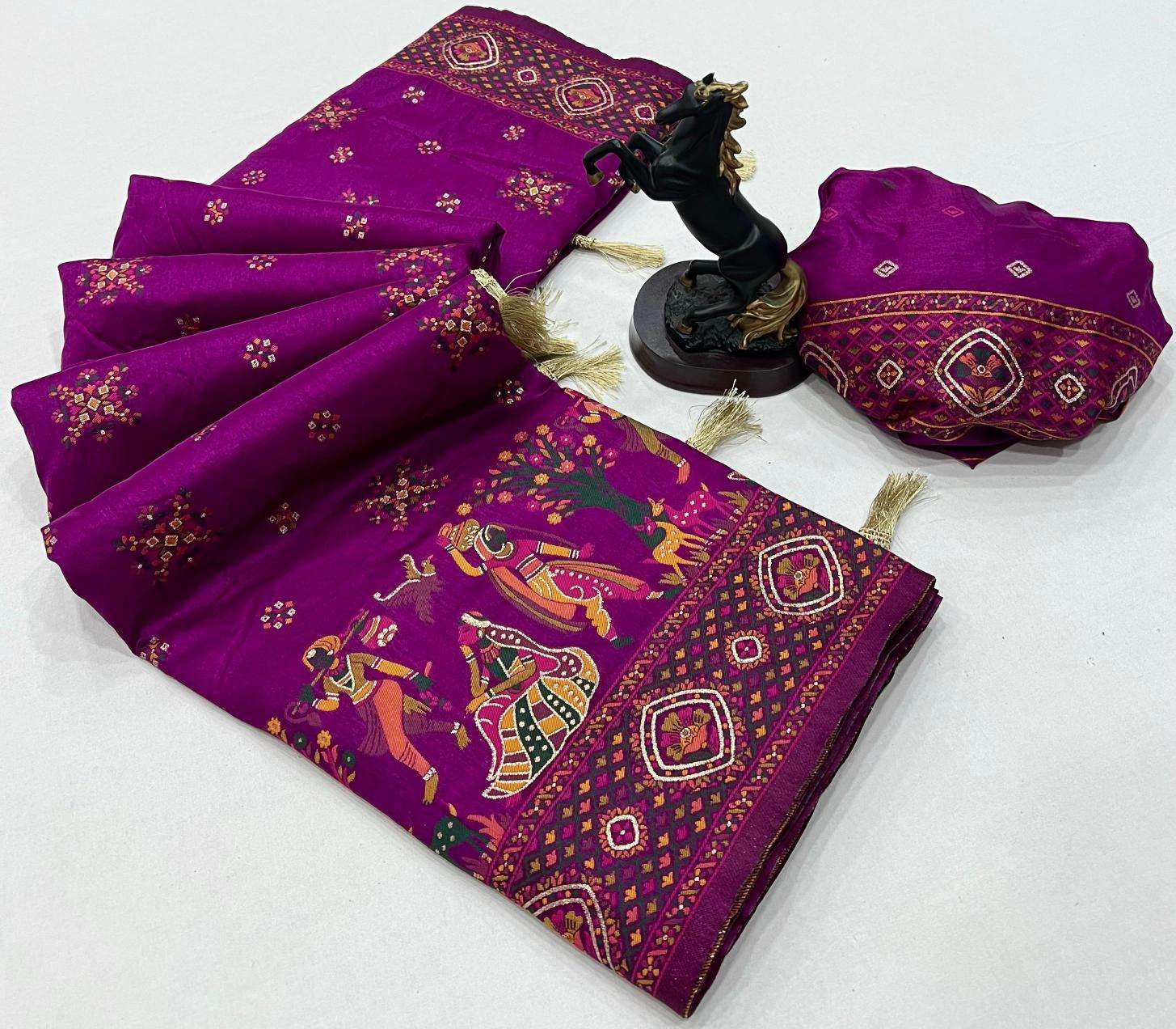Malhar pashmina kashmiri silk Indian saree wholesale online