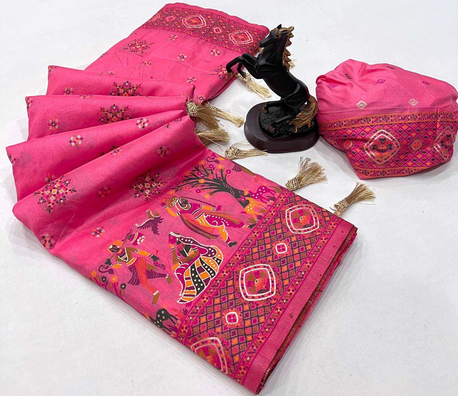 Malhar pashmina kashmiri silk Indian saree wholesale online
