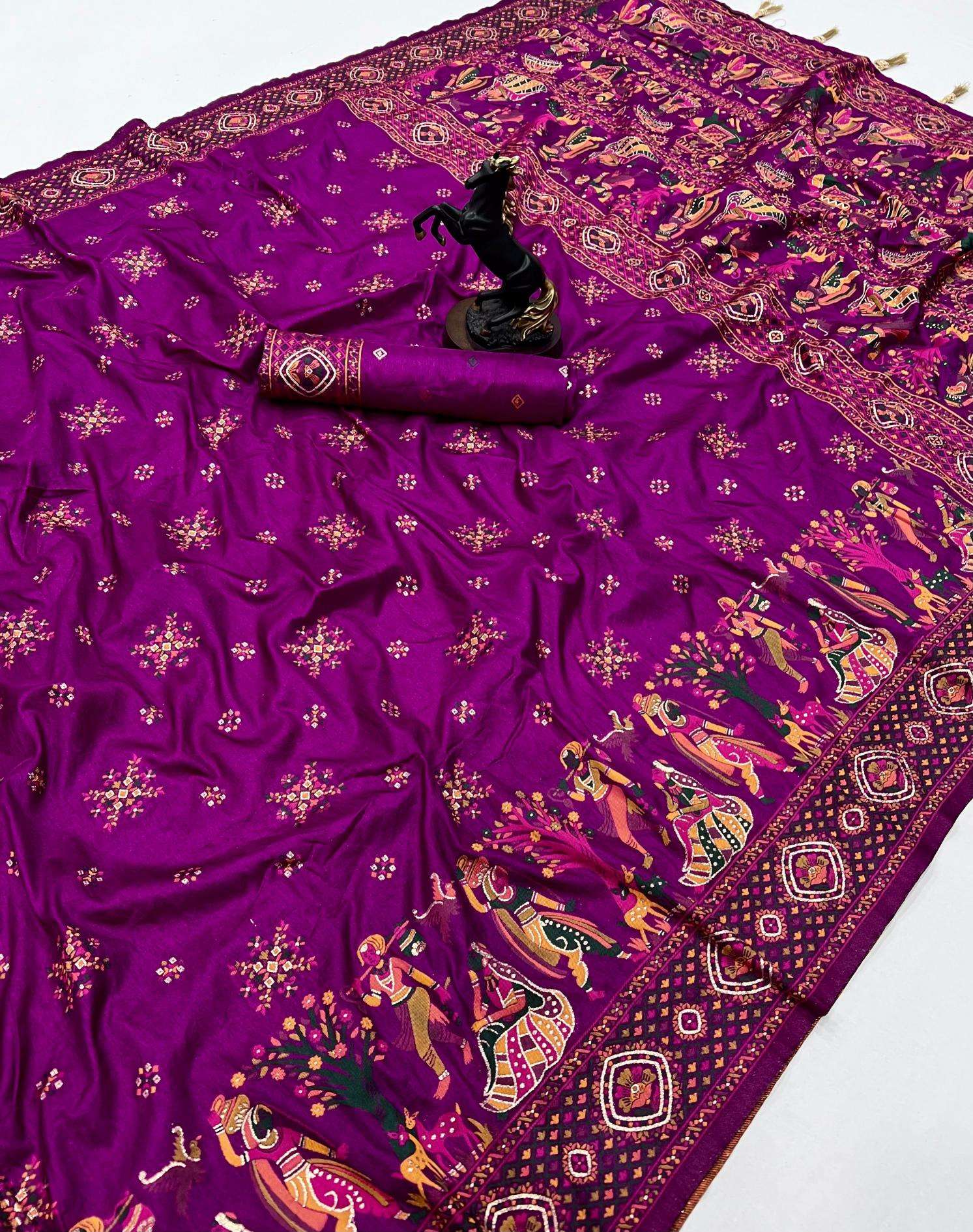 Malhar pashmina kashmiri silk Indian saree wholesale online