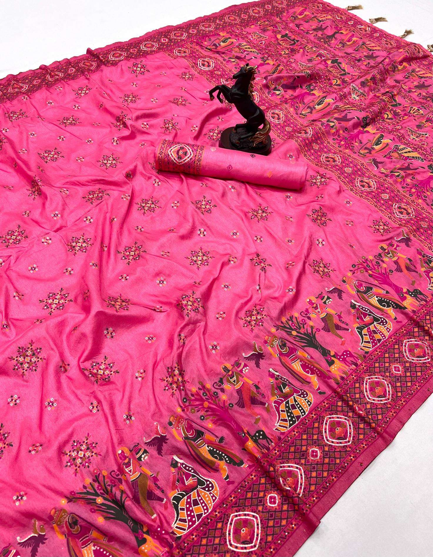 Malhar pashmina kashmiri silk Indian saree wholesale online