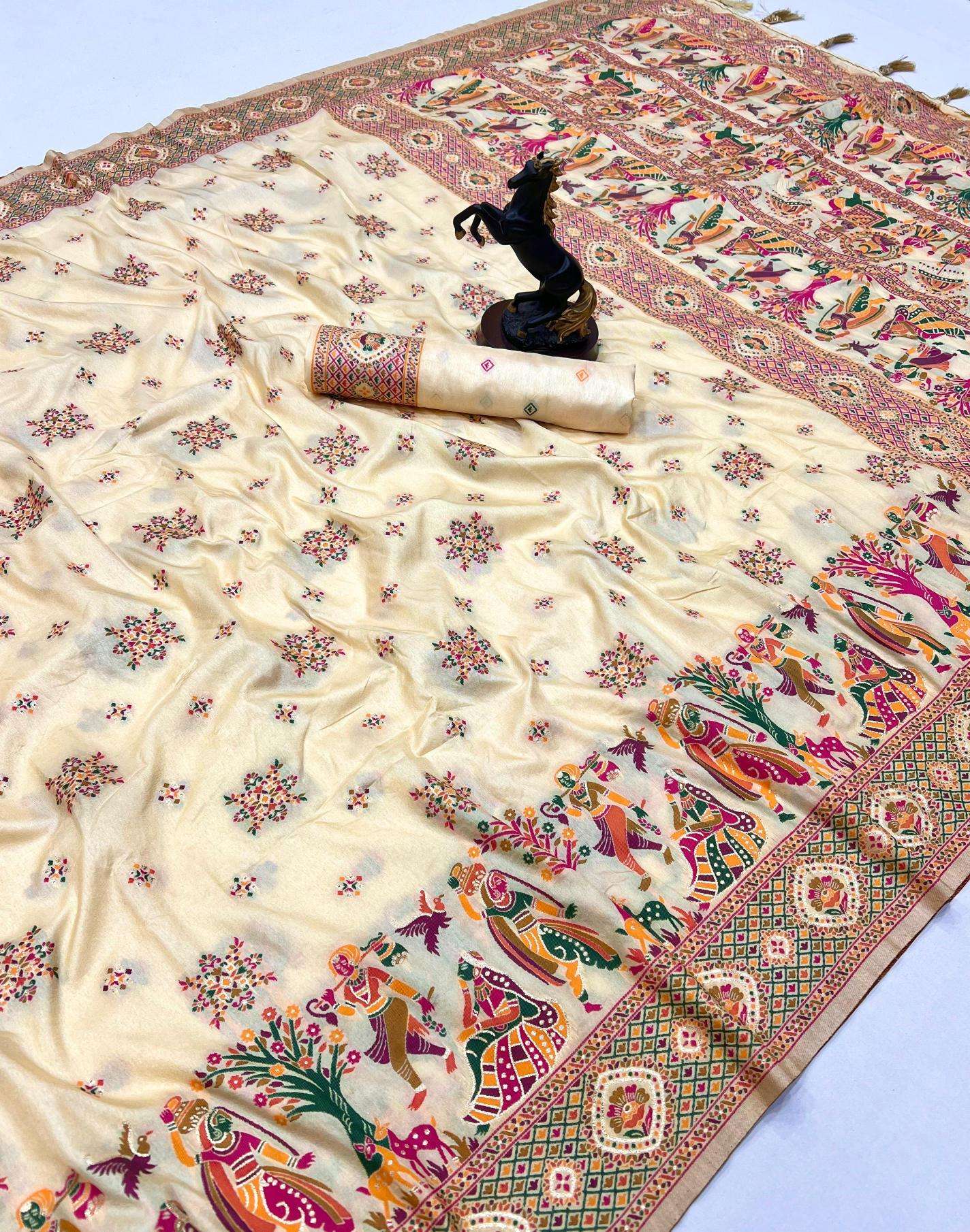 Malhar pashmina kashmiri silk Indian saree wholesale online