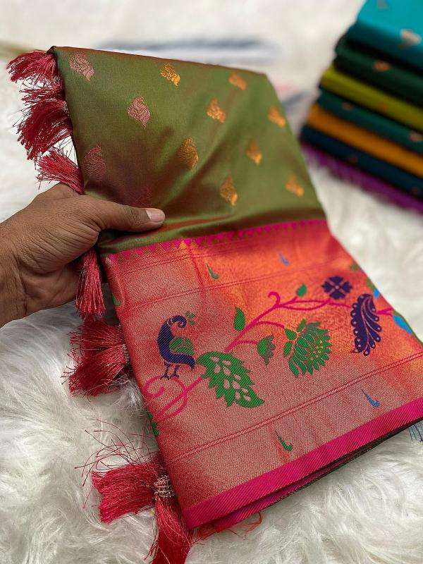 Marigold paithani soft silk Wholesale saree suppliers in Ahmedabad