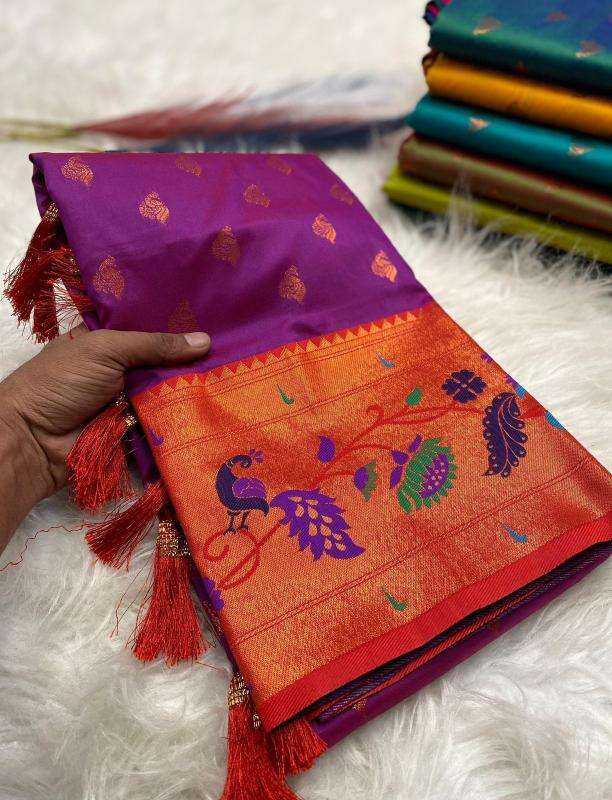 Marigold paithani soft silk Wholesale saree suppliers in Ahmedabad