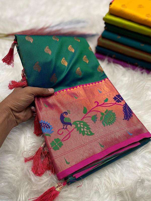 Marigold paithani soft silk Wholesale saree suppliers in Ahmedabad