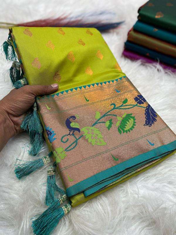 Marigold paithani soft silk Wholesale saree suppliers in Ahmedabad
