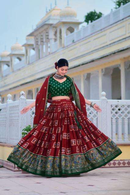 Mor Tussar Silk wholesale lehenga shop in bangalore