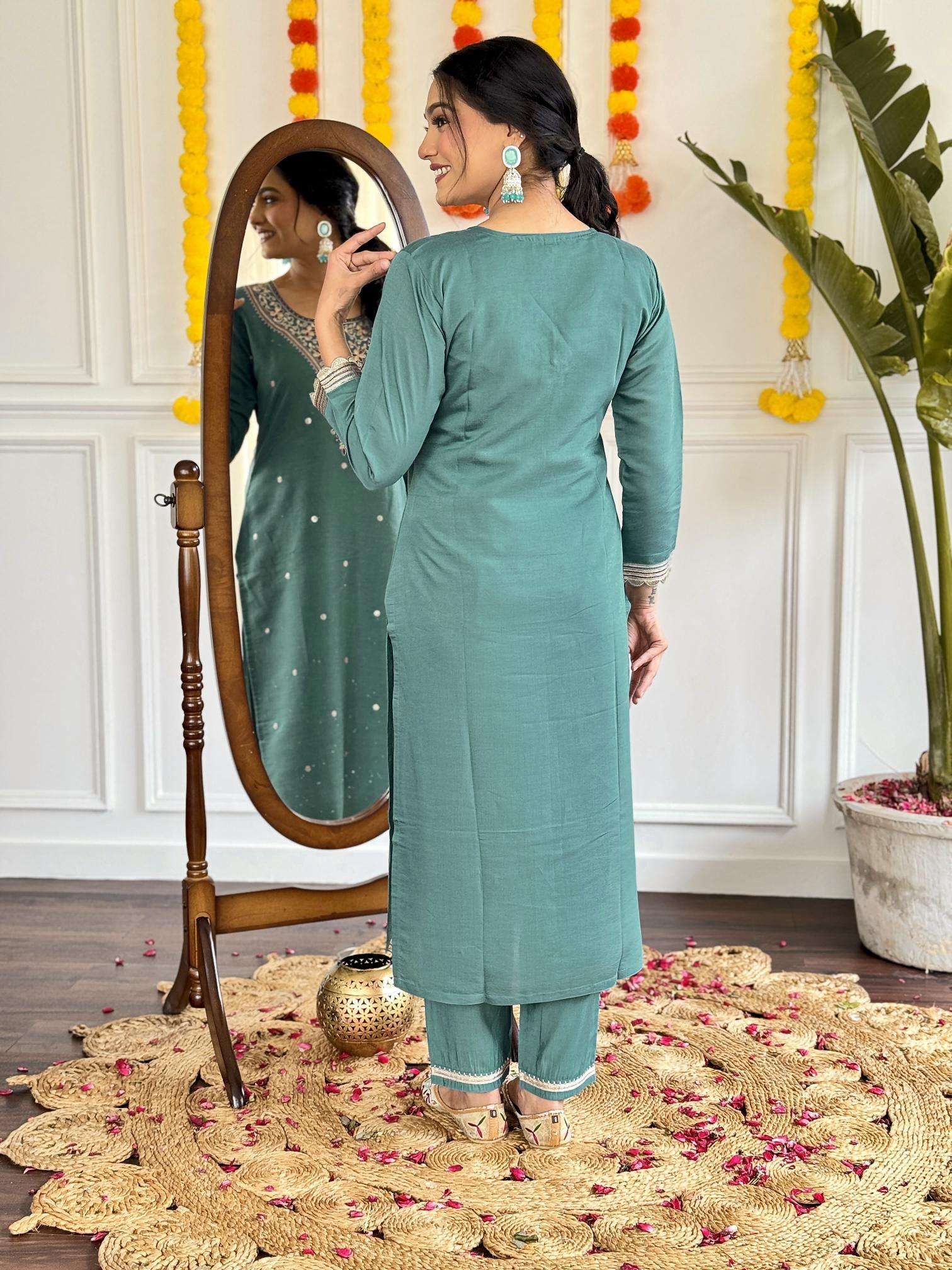 Namrata viscose chanderi straight indian stylish kurti