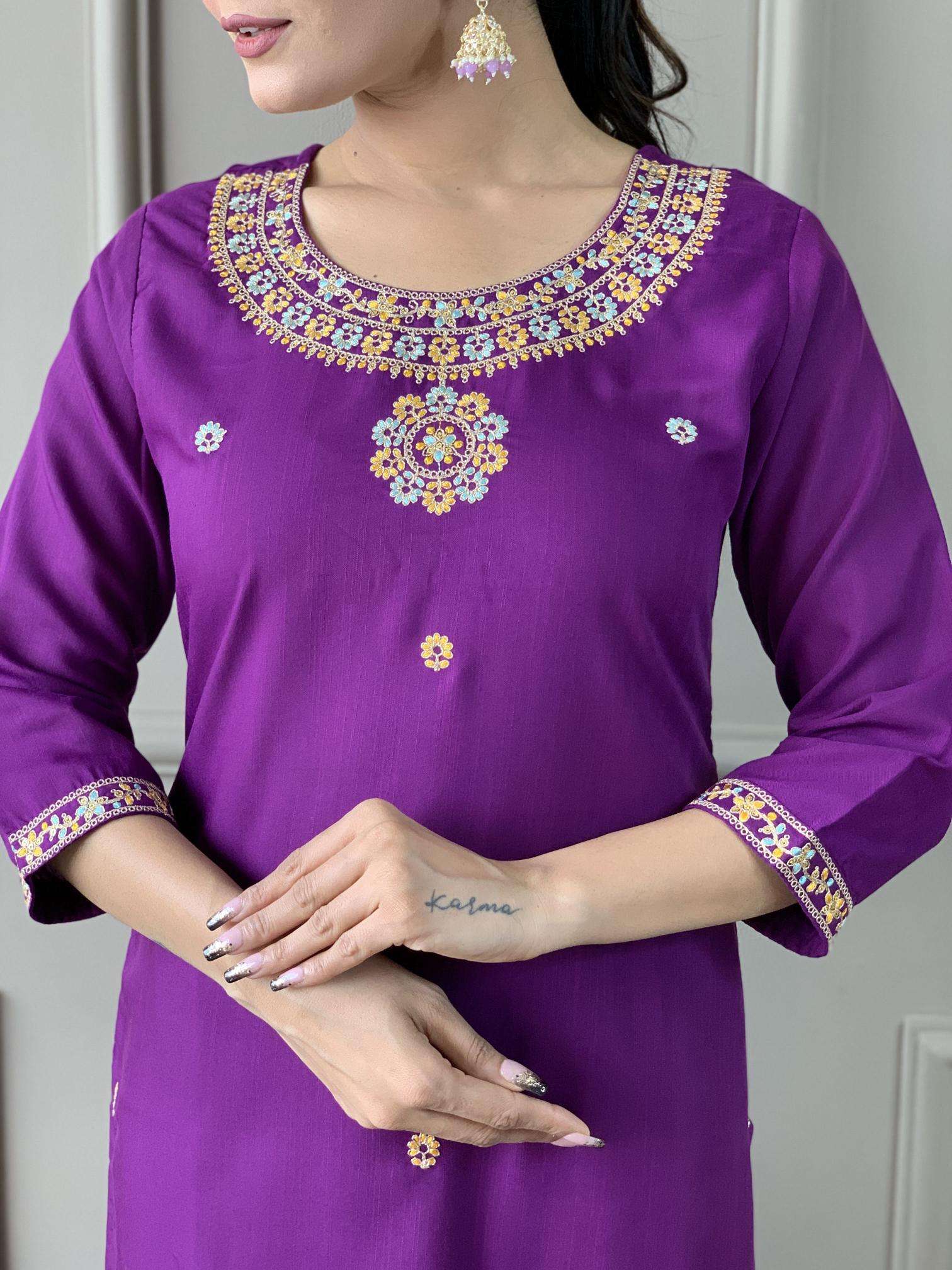 Nisha rayon slub wine stylish indian kurti designs