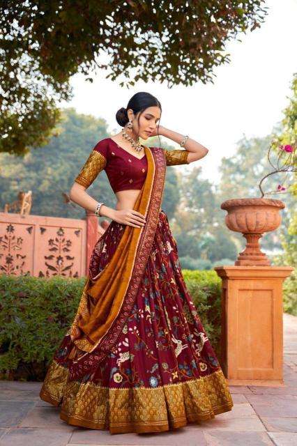 Rabbit Tussar Silk surat wholesale lehenga online